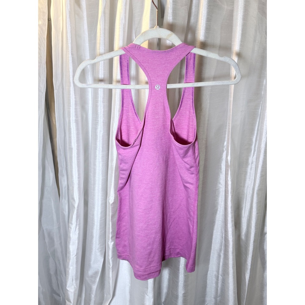 Lululemon Cool Racerback Tank Top Womens 4 Pink Excellent Heathered Athletic - Picture 2 of 4